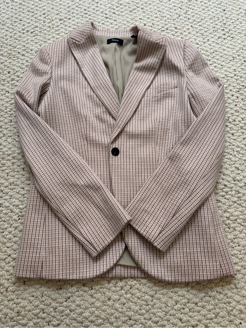 Theory women’s Blazer in Light Pink Houndstooth